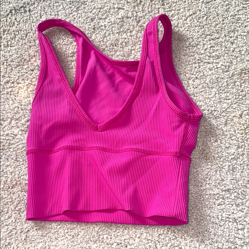 Women's Pink Ribbed Sports Bra lululemon
